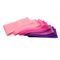 Los colores rosados ejercitan bandas del ejercicio de resistencia del estiramiento del látex con Carry Bag